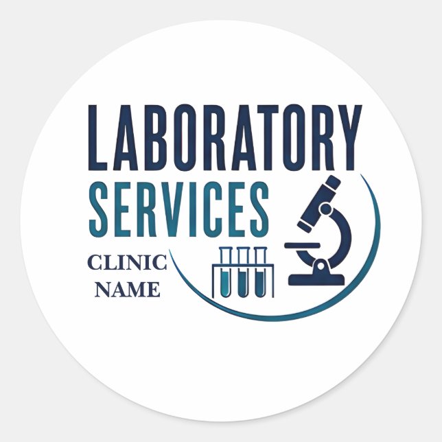 Sticker Rond Services de laboratoire médical (Devant)