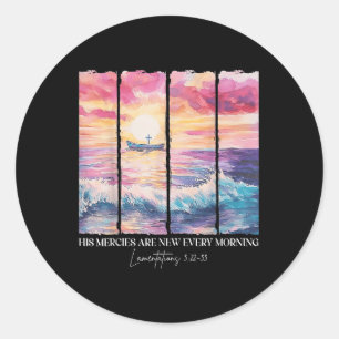 Sticker Rond Ses Mérites Sont Nouveaux Tous Les Matins, Aquarel
