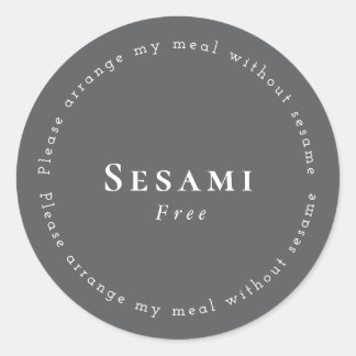 Sticker Rond Sesame-Free Request Sticker, Dark-gray - White