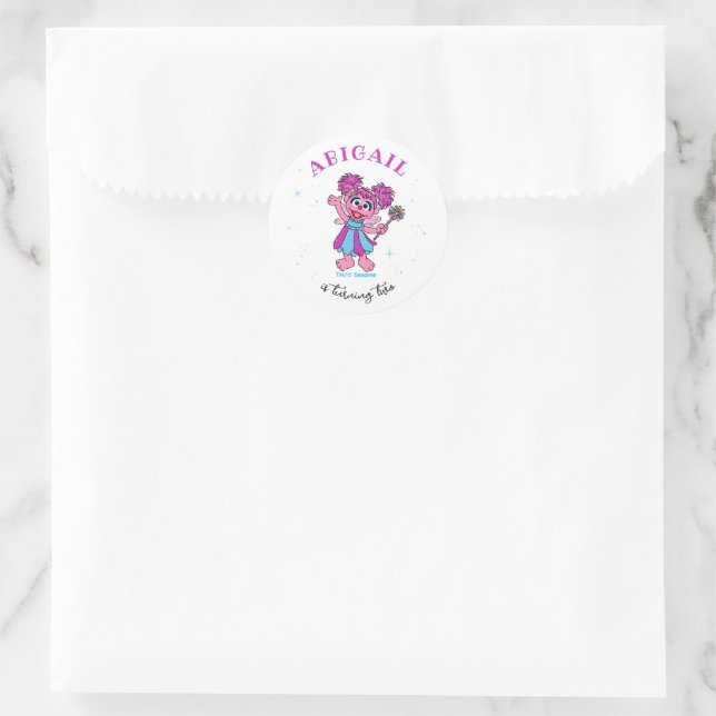 Sticker Rond Sesame Street Abby Cadabby Sparkles Birthday (Sac)
