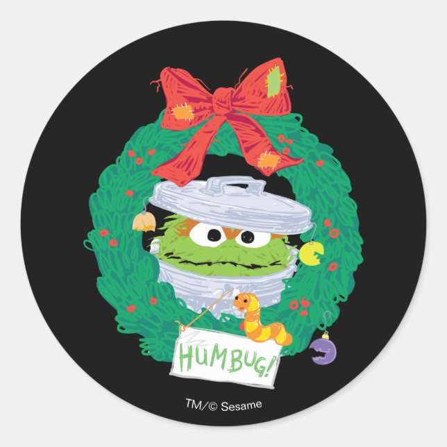 Sticker Rond Sesame Street | Couronne d'Oscar le Grouch (Devant)
