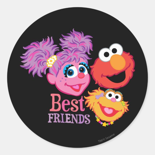 Sticker Rond Sesame Street de meilleurs amis (Devant)