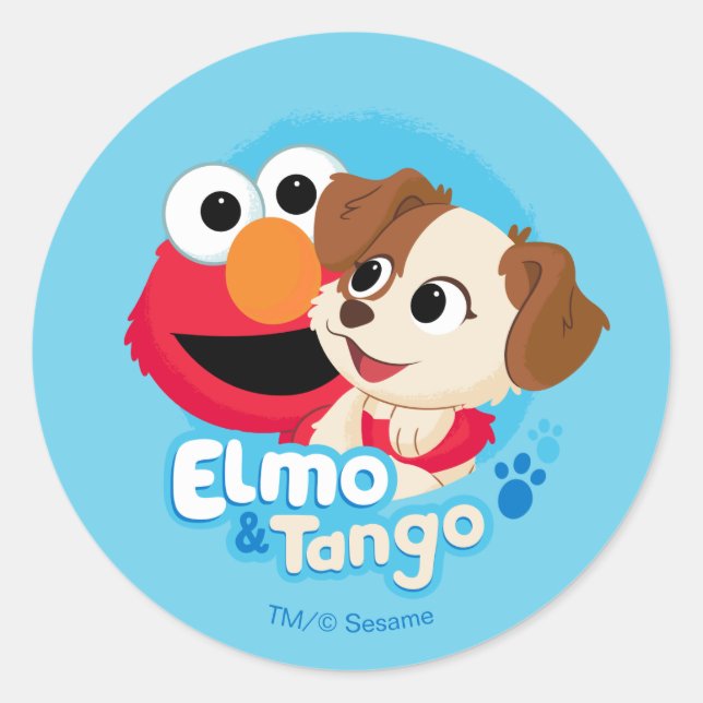 Sticker Rond Sesame Street | Elmo & Tango Badge (Devant)