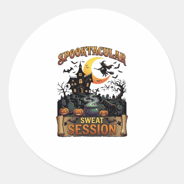 Sticker Rond Session de sudation Spooktacular Maison hantée Sor (Devant)
