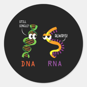 Sticker Rond Seul Dna Rna Drôle Professeur de Biologie et de Sc