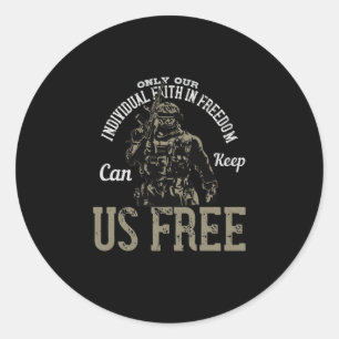Sticker Rond Seule Notre Foi Individuelle Dans La Liberté