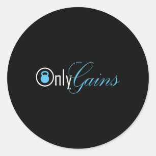 Sticker Rond Seulement Gains Fitness Acier Inoxydable Boutique 