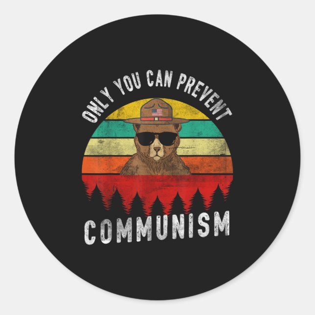 Sticker Rond Seulement Vous Pouvez Empêcher Le Communisme Russe (Devant)