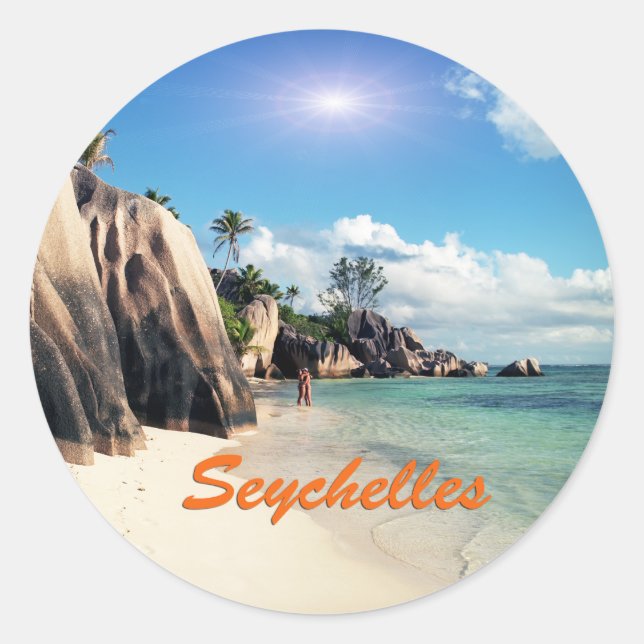 Sticker Rond Seychelles (Devant)
