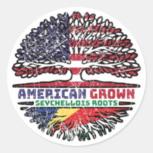 Sticker Rond Seychelles American États-Unis Tree Roots