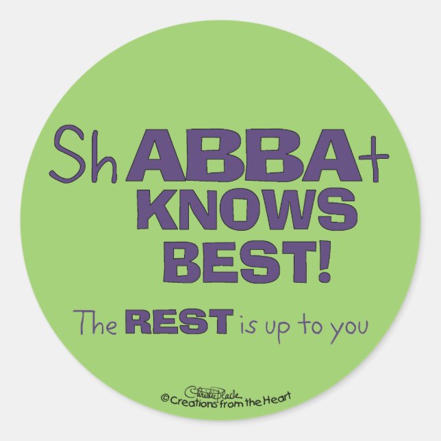 Sticker Rond ShABBAt Abba connaît le mieux (Devant)