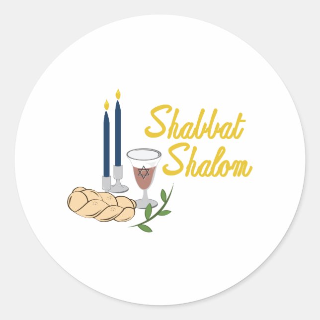 Sticker Rond Shabbat Shalom (Devant)