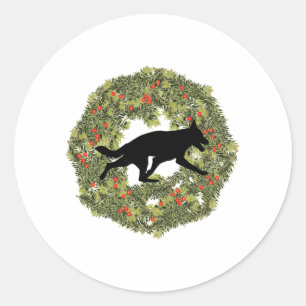 Sticker Rond Shadow Silhouette Allemand Berger Chien dans une c