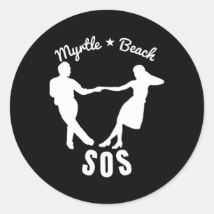 Sticker Rond Shag Dance Dream Design d'inspiration rétro pour S