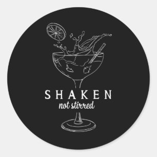 Sticker Rond Shaken Martinis Boire Alcool Drôle Bartender