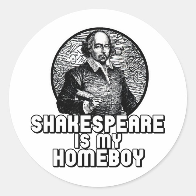 Sticker Rond Shakespeare Est Mon Enfant (Devant)