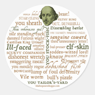 Sticker Rond Shakespeare insulte la collection