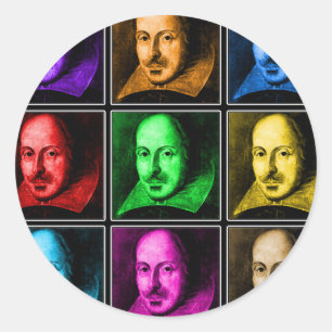 Sticker Rond Shakespeare Pop Art