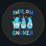 Sticker Rond Shalom Gnome Juif Hanoukka Chanukkah Gnomes Fami<br><div class="desc">C'est un gage pour votre famille,  friends during Hanukkah holiday. They will be happy to receive this gift from you during Hanukkah holiday.</div>