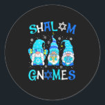 Sticker Rond Shalom Gnome Juif Hanoukka Chanukkah Gnomes Fami<br><div class="desc">C'est un gage pour votre famille,  friends during Hanukkah holiday. They will be happy to receive this gift from you during Hanukkah holiday.</div>