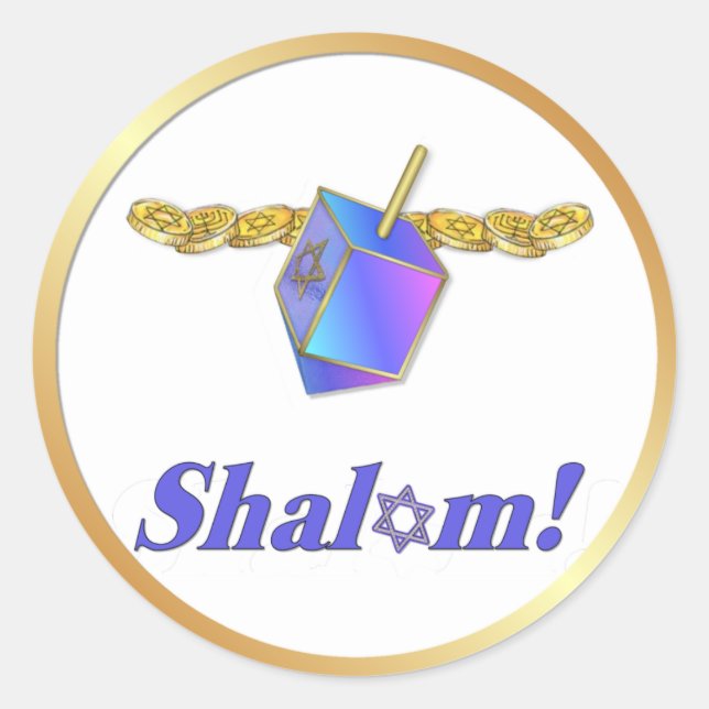 Sticker Rond Shalom Hanoukka (Devant)