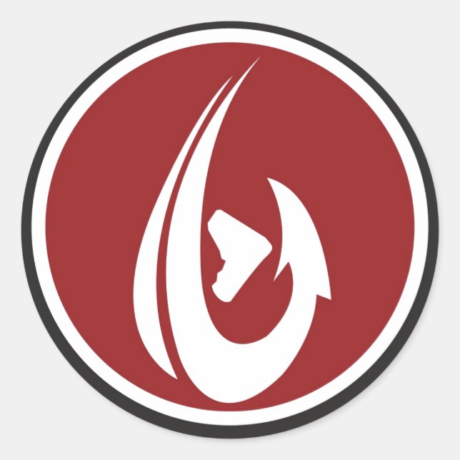 Sticker Rond ShamHook rouge (Devant)