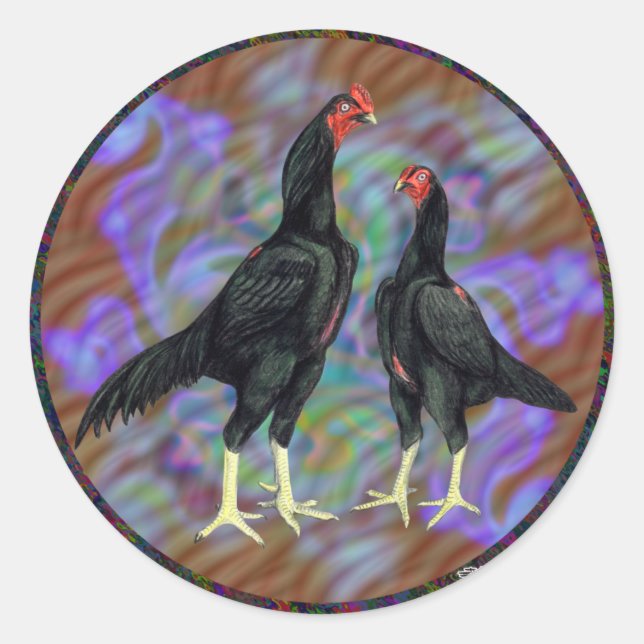 Sticker Rond Shamo : paire noire (Devant)