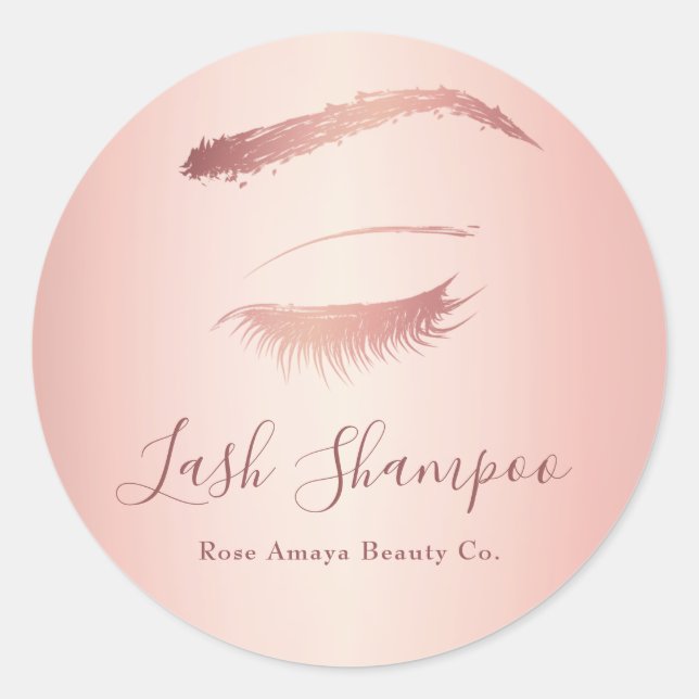 Sticker Rond Shampooing simple et élégant Rose Gold (Devant)
