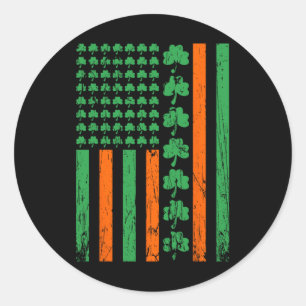 Sticker Rond Shamroc irlandais St patrick américain