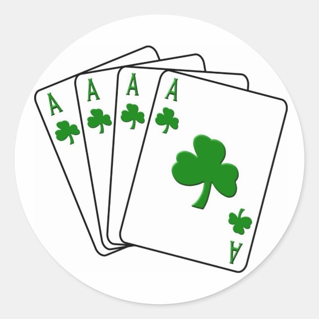 Sticker Rond Shamrock Aces (Devant)