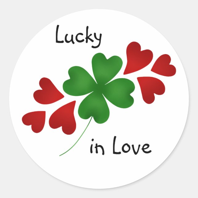 Sticker Rond Shamrock aux coeurs (Devant)
