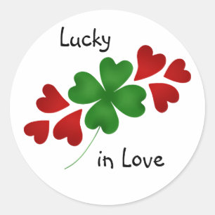 Sticker Rond Shamrock aux coeurs