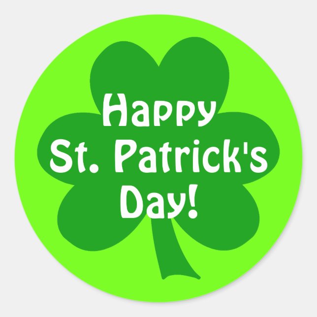 Sticker Rond Shamrock Bonne Saint Patrick (Devant)
