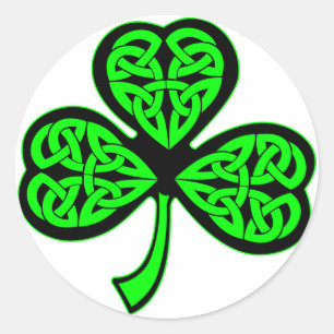 Sticker Rond shamrock celte à 3 feuilles