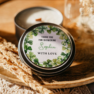 Sticker Rond Shamrock de Baby shower Lucky Charm