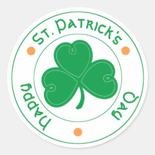 Sticker Rond shamrock de "Bonne Saint Patrick"