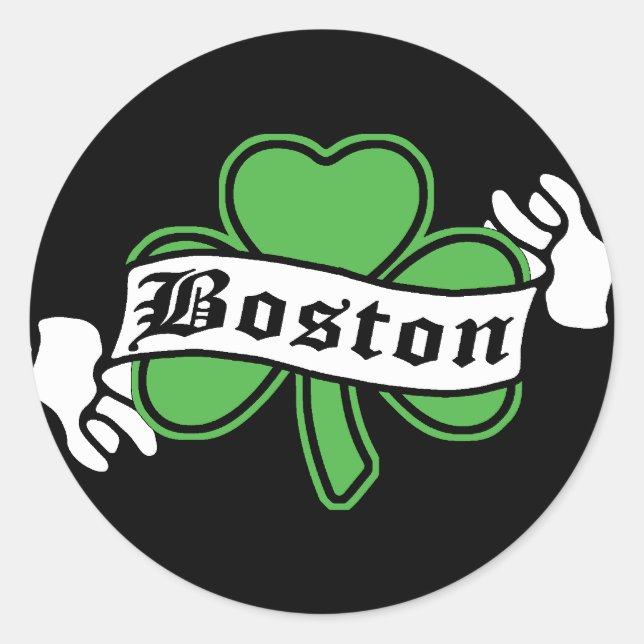 Sticker Rond Shamrock de Boston (Devant)