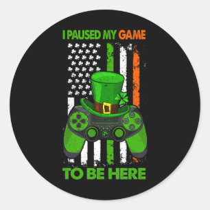 Sticker Rond Shamrock de contrôleur de jeu vidéo irlandais F