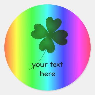 Sticker Rond Shamrock de la fierté arc-en-ciel