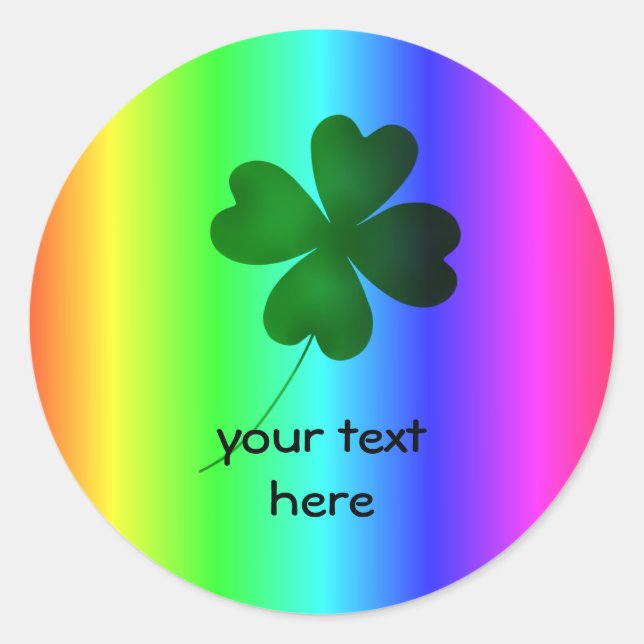 Sticker Rond Shamrock de la fierté arc-en-ciel (Devant)