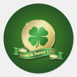 Sticker Rond Shamrock de la pièce de la Saint-Patrick