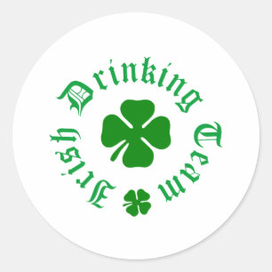 Sticker Rond Shamrock de l'équipe de boisson irlandaise