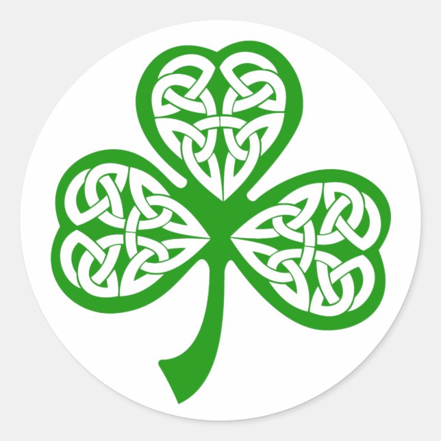 Sticker Rond Shamrock de noeud celtique (Devant)