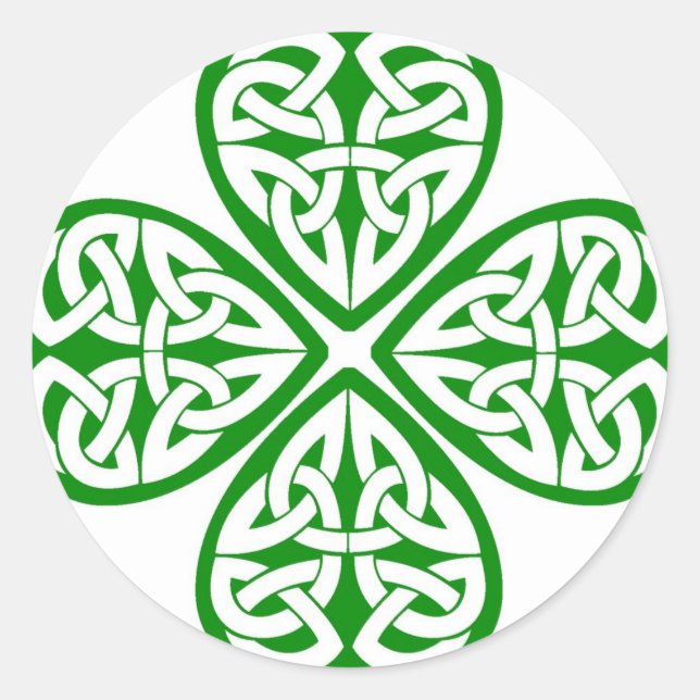 Sticker Rond Shamrock de noeud celtique (Devant)