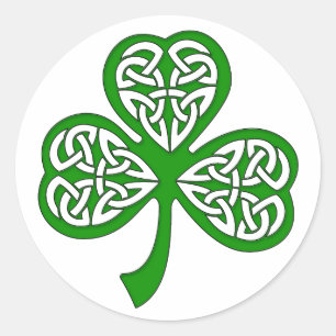 Sticker Rond Shamrock de noeud celtique biseauté