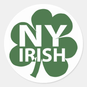 Sticker Rond Shamrock d'Irlandais de New York