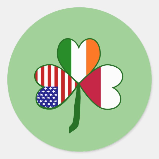 Sticker Rond Shamrock du drapeau polonais (Devant)