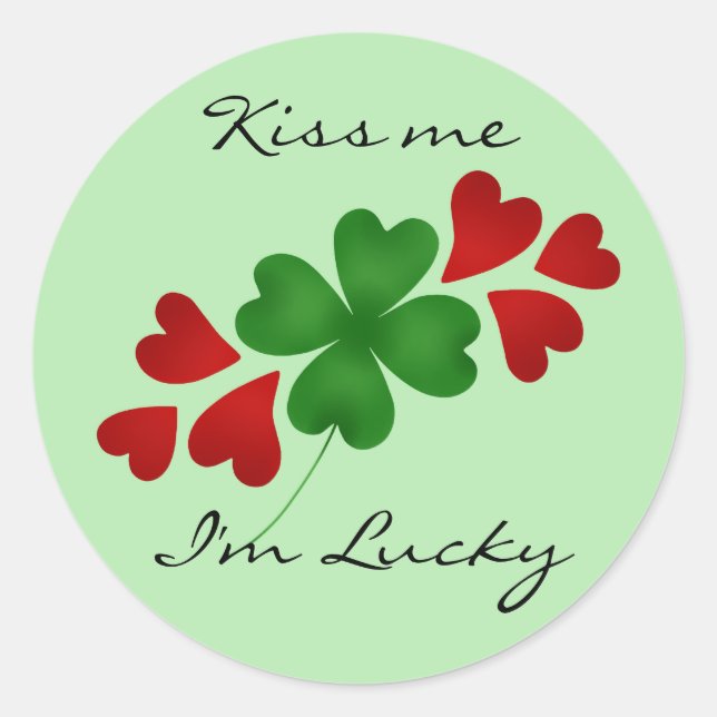 Sticker Rond Shamrock et coeur (Devant)