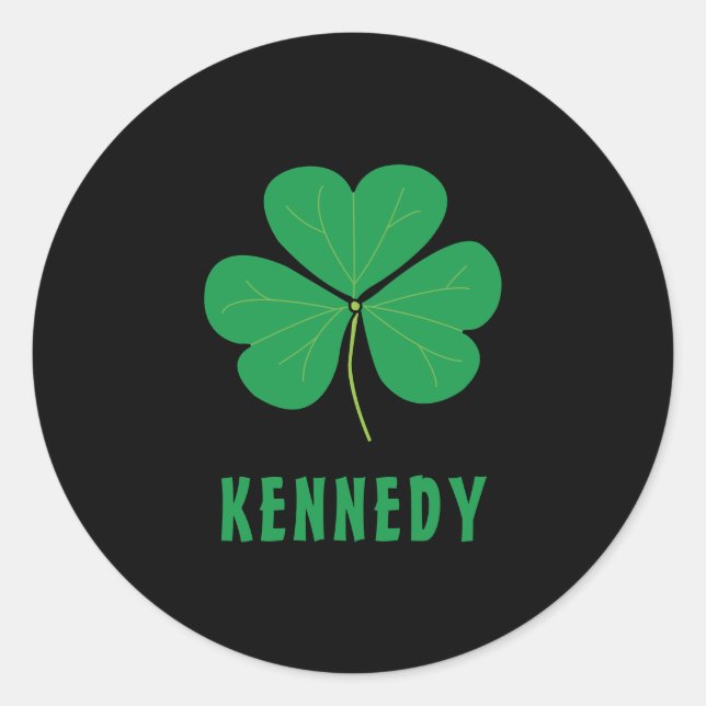 Sticker Rond Shamrock Green Clover Irlande Celtic Irish Nom (Devant)