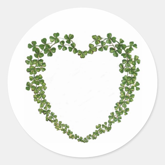 Sticker Rond Shamrock Heart Vintage St. Patrick's Day (Devant)